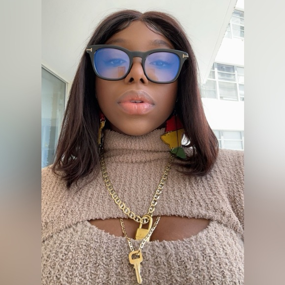 New Authentic Tom Ford Blue Light Block Square Unisex Eyeglasses FT5542-B 001 50 - Picture 4 of 14